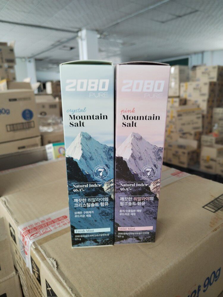 箱起另询韩国爱敬喜马拉雅蓝盐粉盐牙膏125g