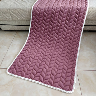 实木真皮沙发垫防滑办公室沙发纯色毛绒三人座布艺贵妃榻垫冬季垫