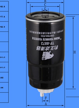 豹王柴滤TF-8872适配玉柴6108增压4112中冷增压CX0709A 柴油滤芯