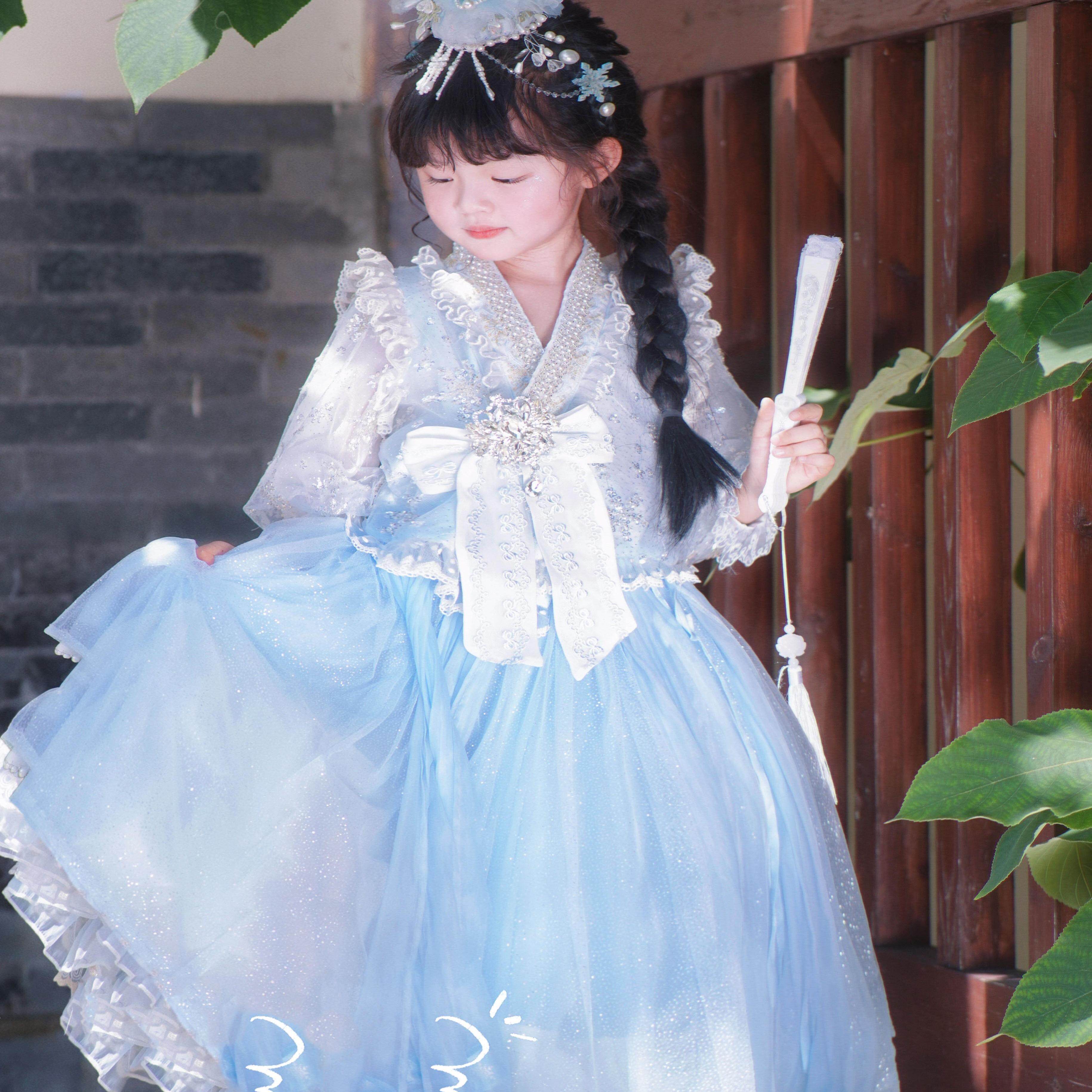 朝鲜族服装女童汉服连衣裙儿童少数民族衣服延吉公主裙套装演出服