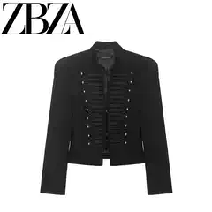 ZR Spring New Arrival ZA Women's European & American Fashion Tailored Blazer with Padded Shoulders 4840798800