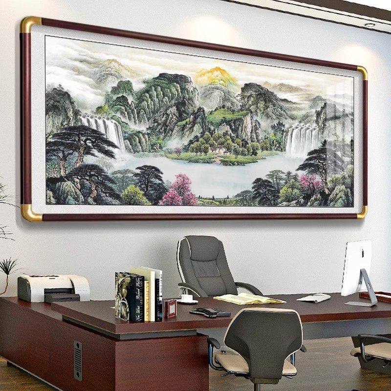 聚宝盆客厅挂画沙发背景墙字画大气风景壁画山水画办公室装饰国画