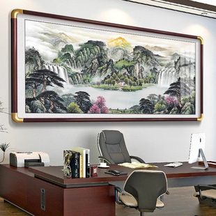 聚宝盆客厅挂画沙发背景墙字画大气风景壁画山水画办公室装饰国画