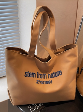 日本代购帆布包包女2025新款大容量单肩包百搭学生上课托特包通勤