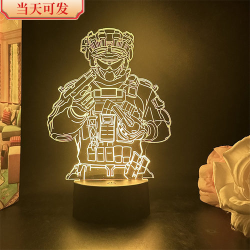 三角洲行动威龙手办周边小夜灯