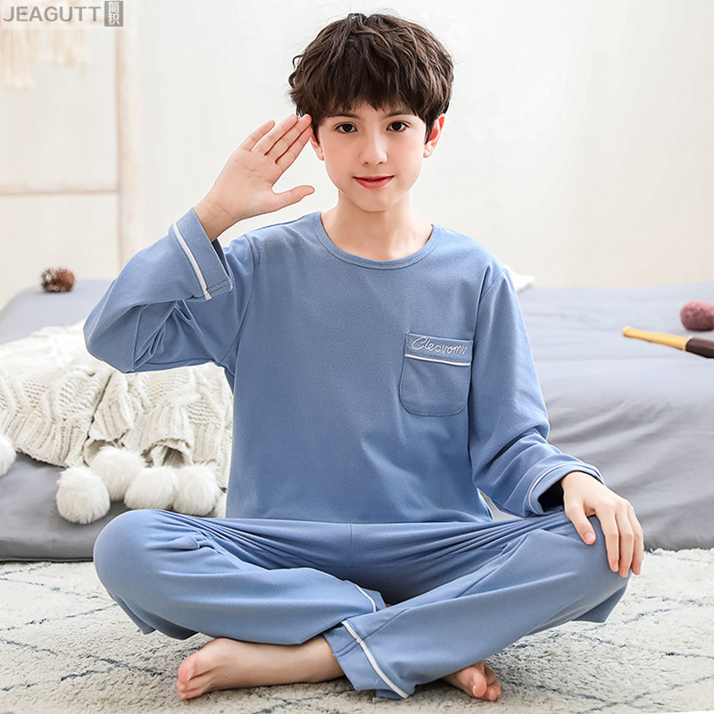 儿童睡衣男童春秋纯棉薄款