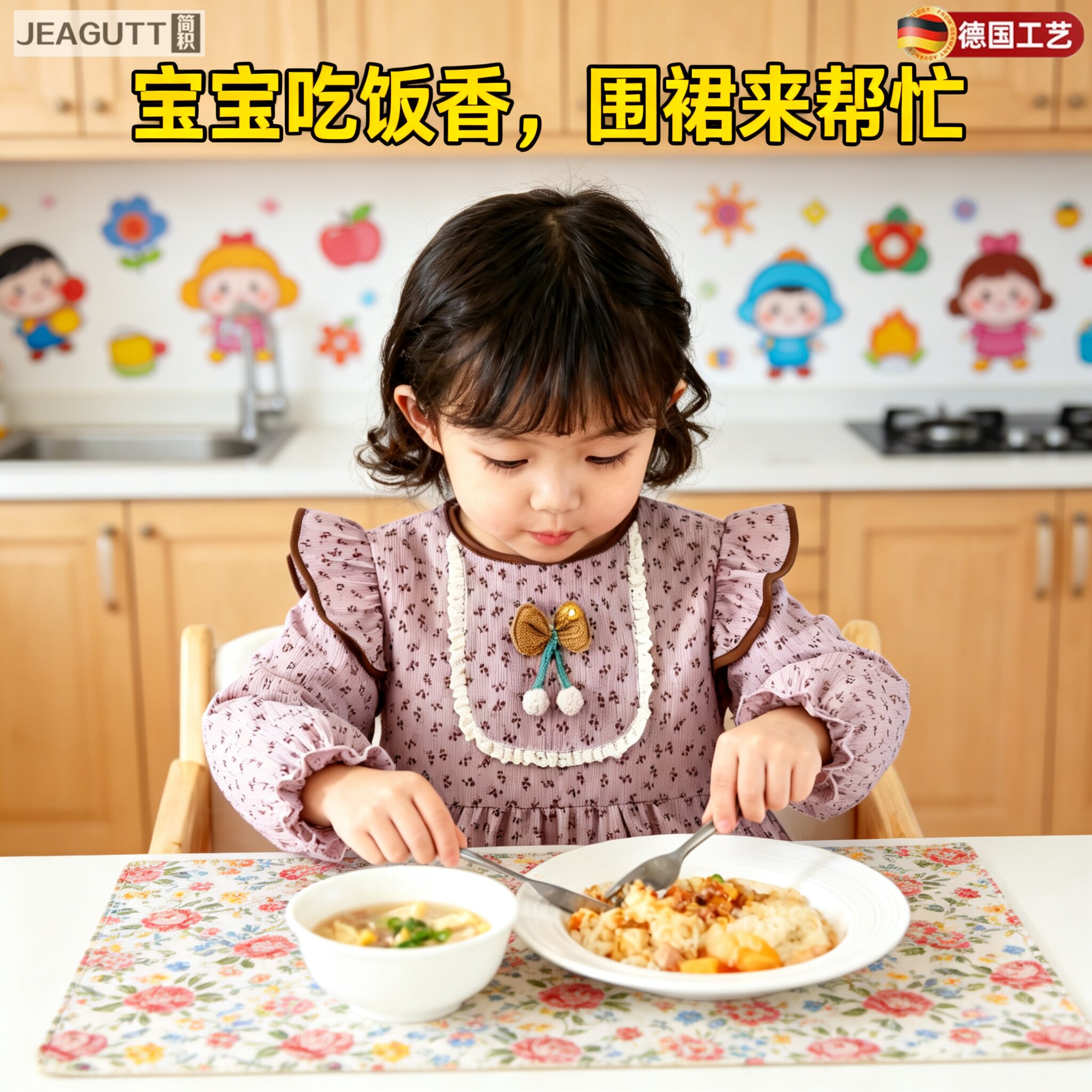 高档婴儿防水防脏反穿衣罩衣
