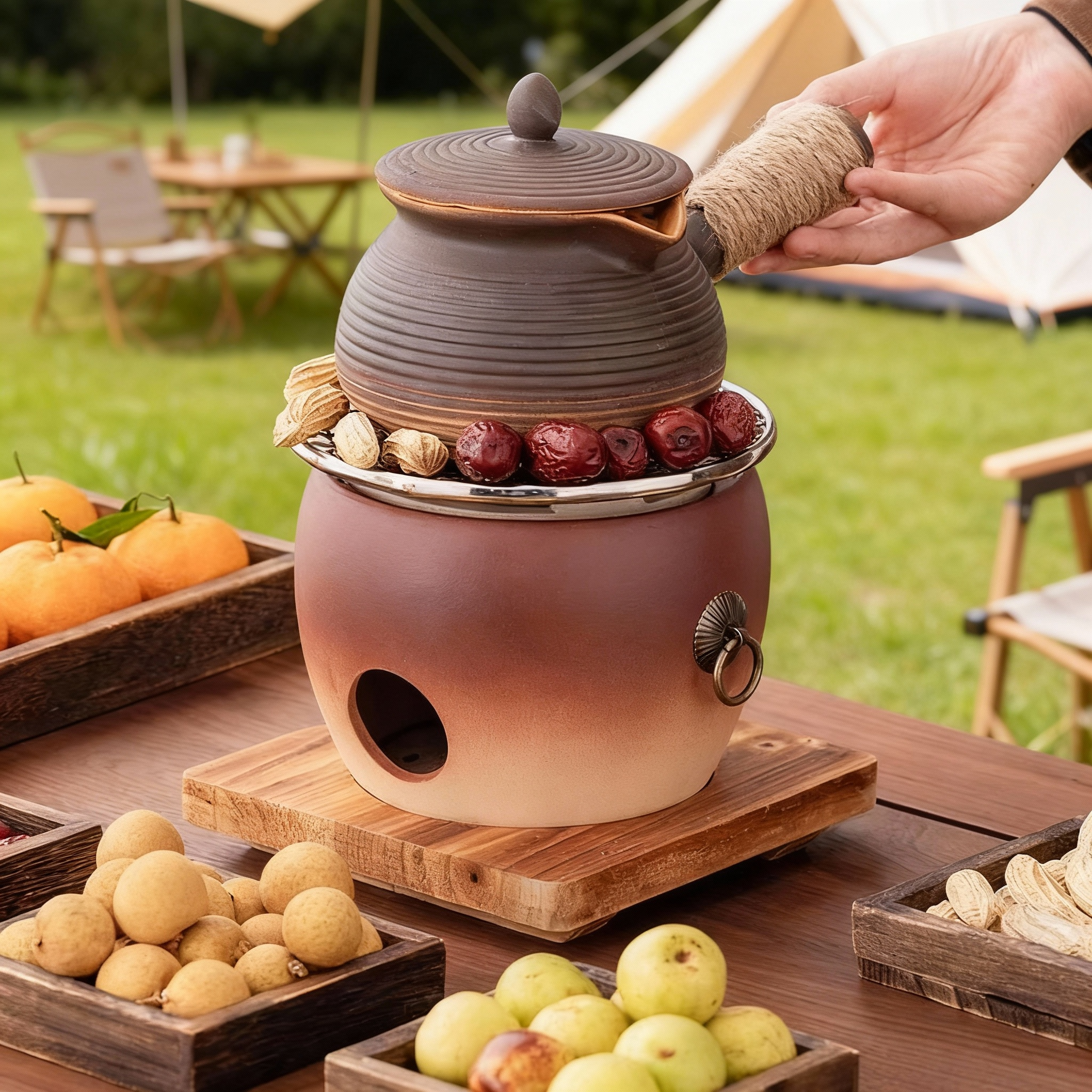 围炉煮茶家用碳炉烤火炉套装