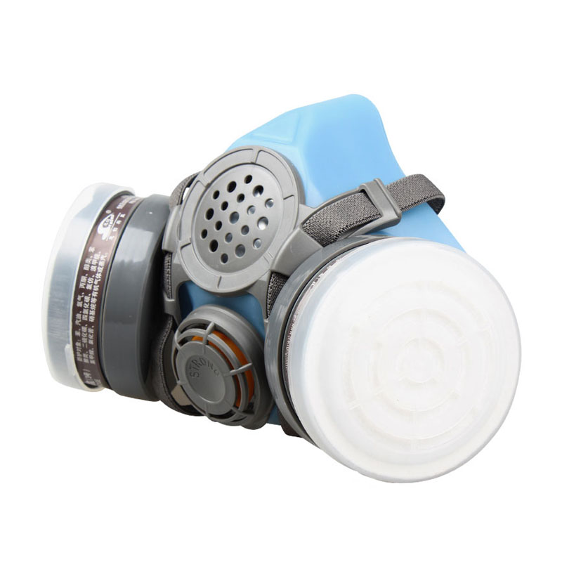 2025思创硅胶防毒半面具GB2890-2009双滤盒综合防毒防无机气体