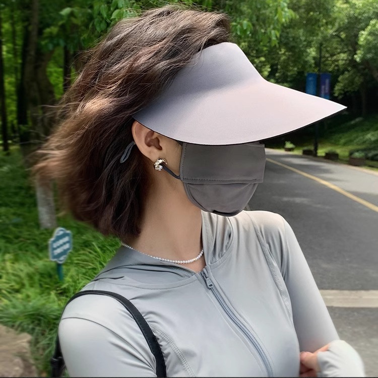 骑车吹不翻防晒帽2025新款帽子女夏季防紫外线无痕遮阳空顶太阳帽