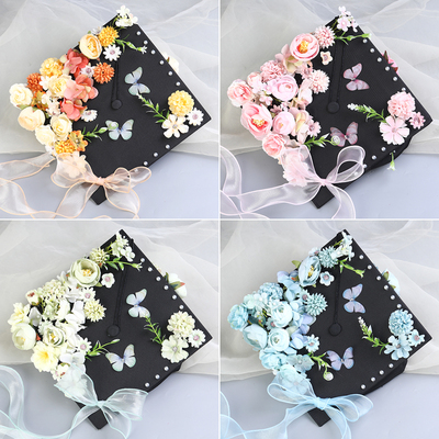 簪花学士帽成品装饰diy手工材料