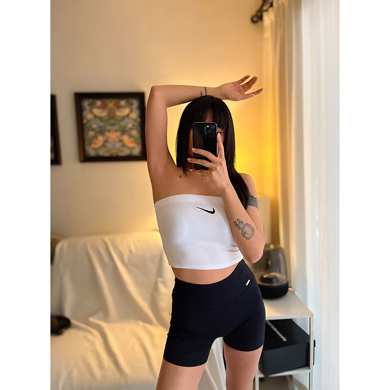 纯色简约时尚百搭美背运动裹胸工字背心女夏韩版性感露脐内搭上衣