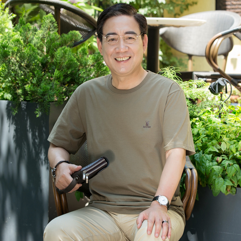 罗朗图中年男士短袖T恤圆领纯棉宽松爸爸装老年人全棉汗衫半袖夏