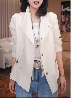 2026春小个子显瘦收腰女款风衣