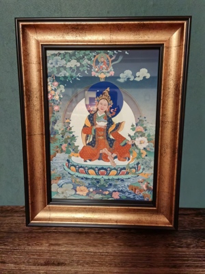 慈乐 原创画作 益西措嘉 装饰画摆件 佛像佛台 A4含框 包邮