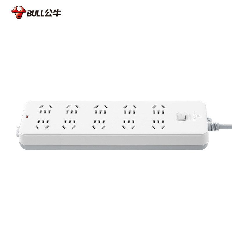 公牛插座GN-218过载保护插排超功率保护10位总控全长3米5米10米