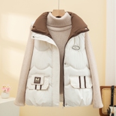 坎肩背心马夹外套潮 短款 立领棉服棉马甲女2025秋冬新款 宽松时尚