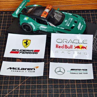 F1贴纸红牛梅奔镂空水晶标 摩托车单车笔记本耳机贴纸 车队周边