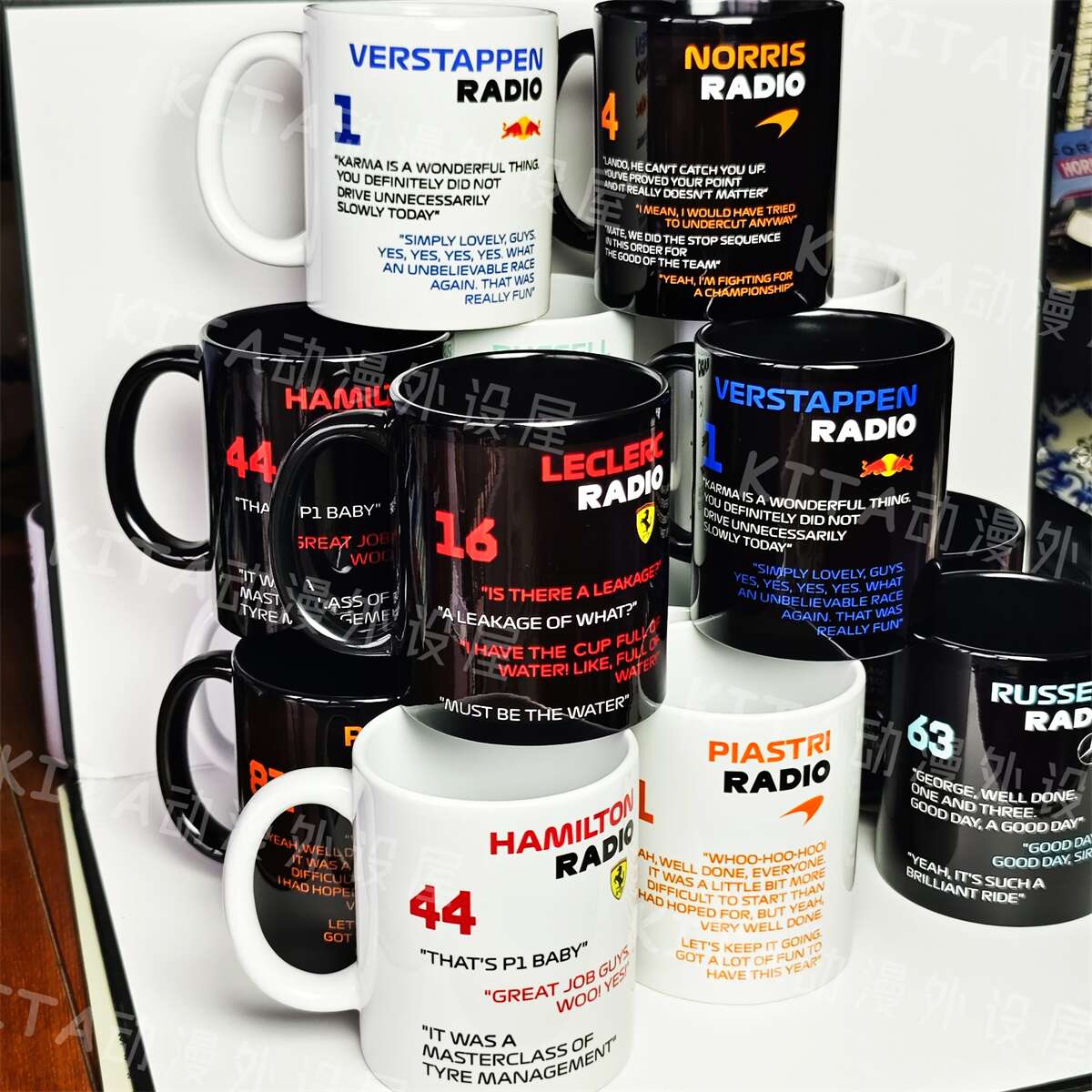 F1马克杯TR系列 勒克莱尔 杯子 法拉利 维斯塔潘 迈凯伦 周边水杯