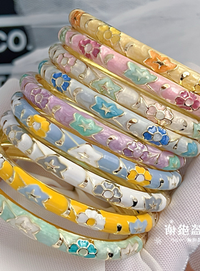 北京景泰蓝手镯女细条合金珐琅彩时尚镯子故宫旅游送闺蜜女生礼物