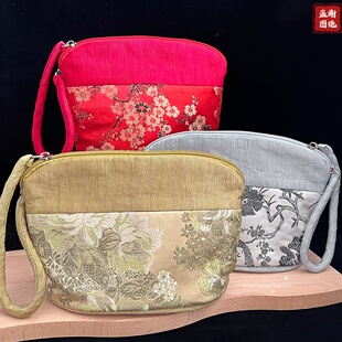 中国风特色云锦手机包钥匙手拎包配旗袍化妆包手袋送老外出国礼品