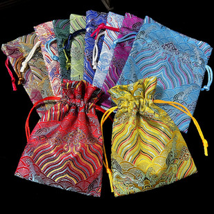 复古风刺绣织锦段首饰袋双层束口文玩手串防尘袋锦袋手镯收纳布袋