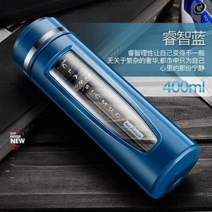 英国Bemega摔不破 玻璃杯双层加厚防摔水杯子男女便携隔热泡茶杯