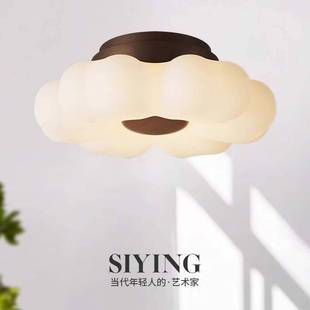 法式 复古吸顶灯奶油风儿童房中古卧室灯房间护眼中山灯具 云朵美式