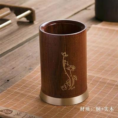 猫与器(MAOYUQI) 班意茶道六君子收纳筒制铜实木储物收纳茶筒茶具