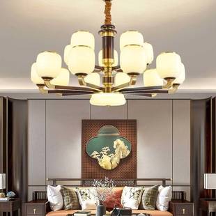 华鸿新中式 客厅主灯全铜红木餐厅灯中国风卧室灯具 吊灯2022年新款