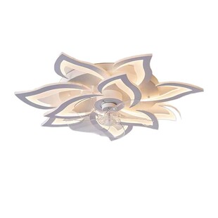 10头吸顶花朵风扇灯110V现代简约美规枫叶客厅风扇灯