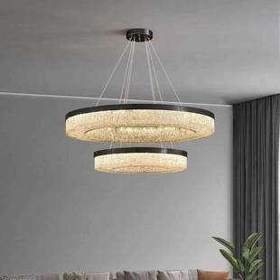 现代简约客厅圈圈吊灯高端轻奢别墅大厅灯后现代简约餐厅全铜灯具