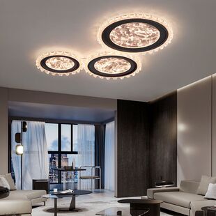 客厅灯高级感烟雾吸顶灯现代轻奢书房led护眼圆形意式 极简主卧灯