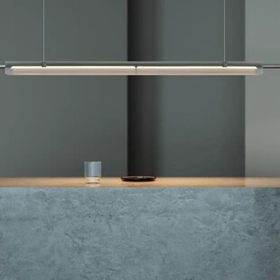 意式 极简餐厅吧台北欧创意设计师现代高端简约吧台一字长条吊灯