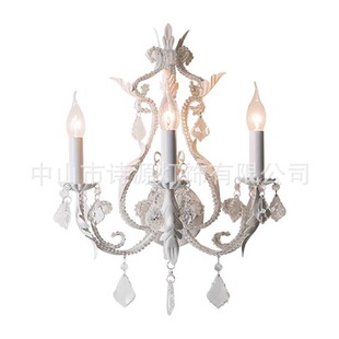 法式 客厅背景墙灯具 水晶壁灯楼梯创意北欧铁艺卧室床头灯走廊美式