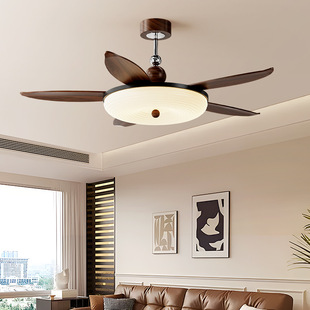 客厅吊扇灯2025新款 中古风主卧茶室酒店会议室包厢餐厅吸顶风扇灯