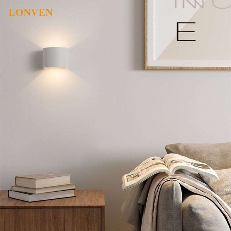 简约现代黑色走廊过道壁灯极简LED可调角度户外防水创意背景墙灯