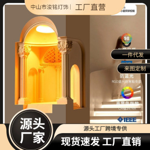 石膏壁灯嵌入式 楼梯墙角卧室床头古堡艺术创意内嵌壁灯走廊石膏灯
