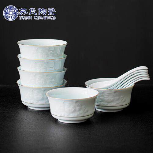苏氏陶瓷(SUSHI CERAMICS) 餐具花开富贵描金金6碗6勺调羹小饭匙怎么看?