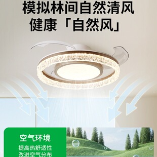 全光谱护眼隐形吸顶风扇灯客厅大厅主灯吊扇灯餐厅吊扇灯中山灯具