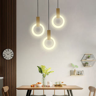 卧室床头吊灯现代简约餐厅灯创意个性 主卧单头小吊灯北欧长线灯具