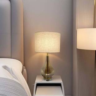 玻璃台灯美式 现代轻奢简约客厅卧室玄关卧室台灯出口