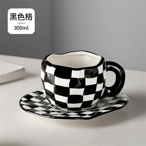 韩式创意陶瓷马克杯家用下午茶具花茶杯高颜值咖啡杯碟套装ins风