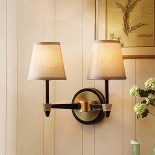 美式 壁灯卧室轻奢风镜前灯铁艺创意简约壁灯客厅单头双头壁灯