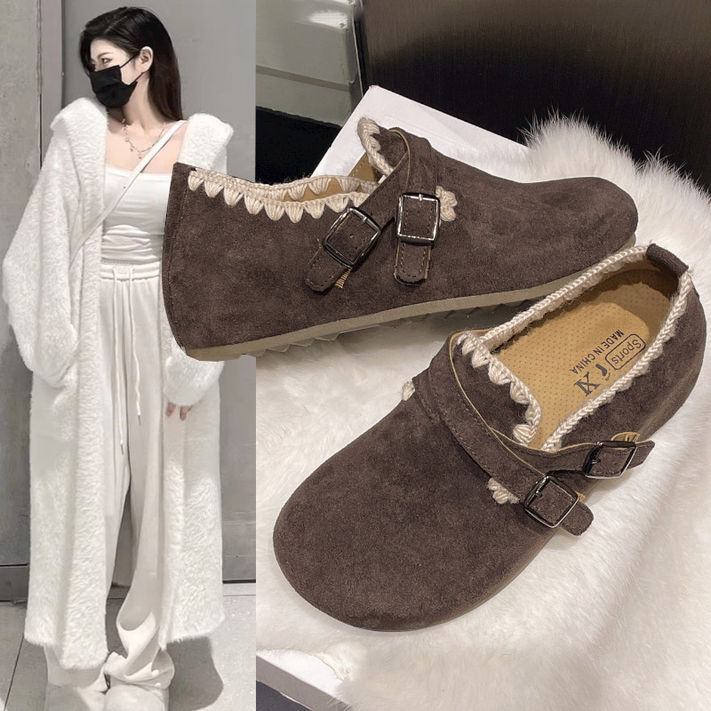 春季季勃肯鞋女2026新款软底丑萌单鞋一脚蹬平底休闲乐福鞋0116z,女鞋,勃肯鞋/软木鞋,淘宝优惠券,粉丝福利购,淘宝优惠卷