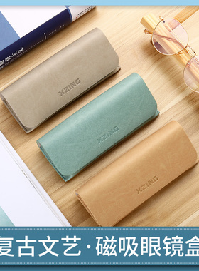 日本眼镜盒近视高档女ins男便携防压少女复古文艺个性抗压收纳眼