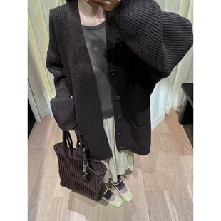 V领中长款 lem宽松慵懒风纯羊毛aire针织开衫 外套女 zui高品质