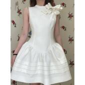 zui高品质 shushu蝴蝶结装 饰无袖 收腰连衣裙时尚 千金风裙子