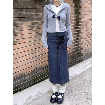 【zui高品质】marchen法式书信玫瑰花半身裙高腰时髦通勤中长裙