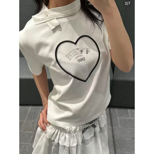 【正确版】marchen  南油品质 友谊诗社短袖T恤女别致复古印花宽